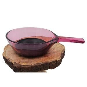 Corning Pyrex Visions Ware Cranberry Glass Pot Sauce Pan Cookware .5L